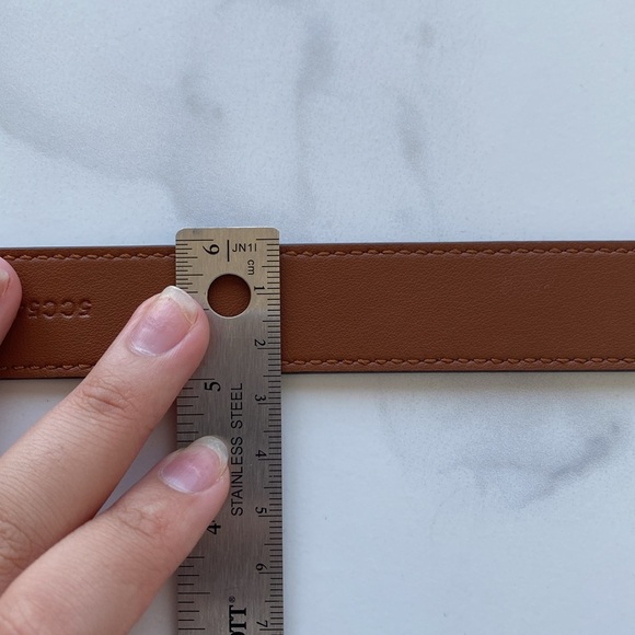 Miu Miu Womens Gold Logo Lettering Buckle Belt - Picture 6 of 7